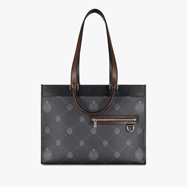 Ulysse Small Canvas And Leather Tote Bag, BLACK + TDM INTENSO, hi-res 2