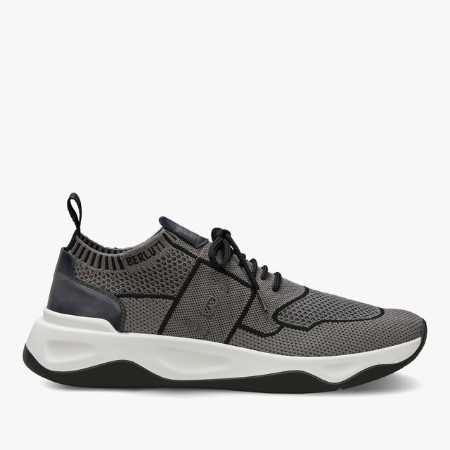 Shadow Knit And Leather Sneaker, GREY, hi-res 1