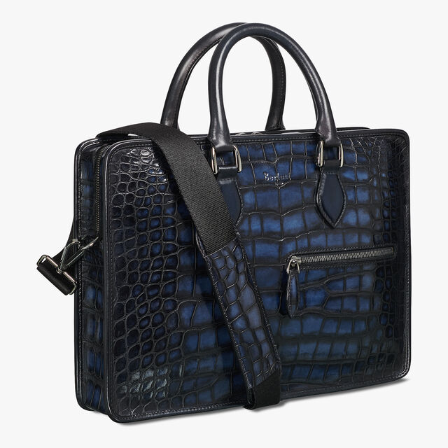Un Jour Medium Alligator Leather Briefcase Berluti Alligator Leather Briefcase