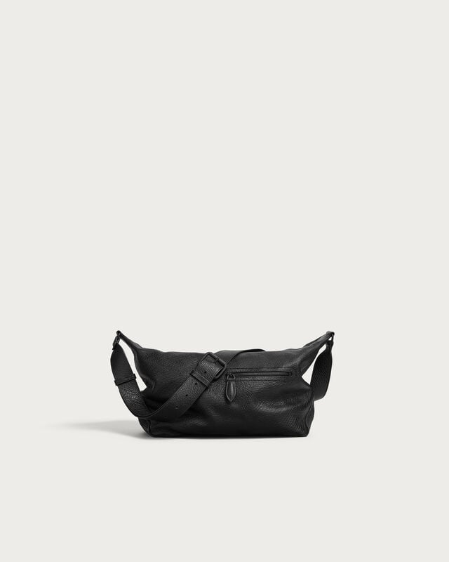 Toujours Soft Zipped Hobo Messenger, Deep Black, hi-res