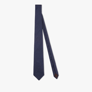 Silk Scritto Tie, COLD NIGHT BLUE, hi-res