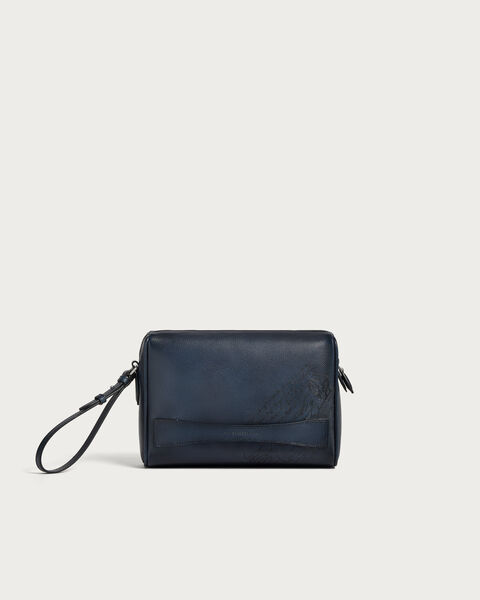 Pochette Zipp&eacute;e Rosewood, Indigo Denim, hi-res