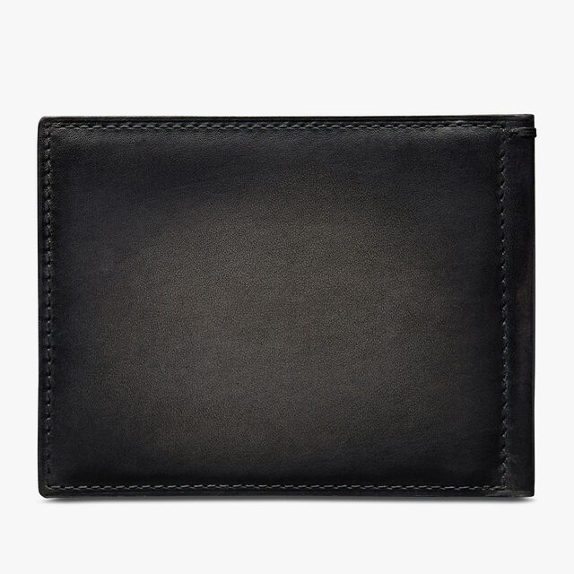 Figure Scritto Leather Compact Wallet, NERO GRIGIO, hi-res 2