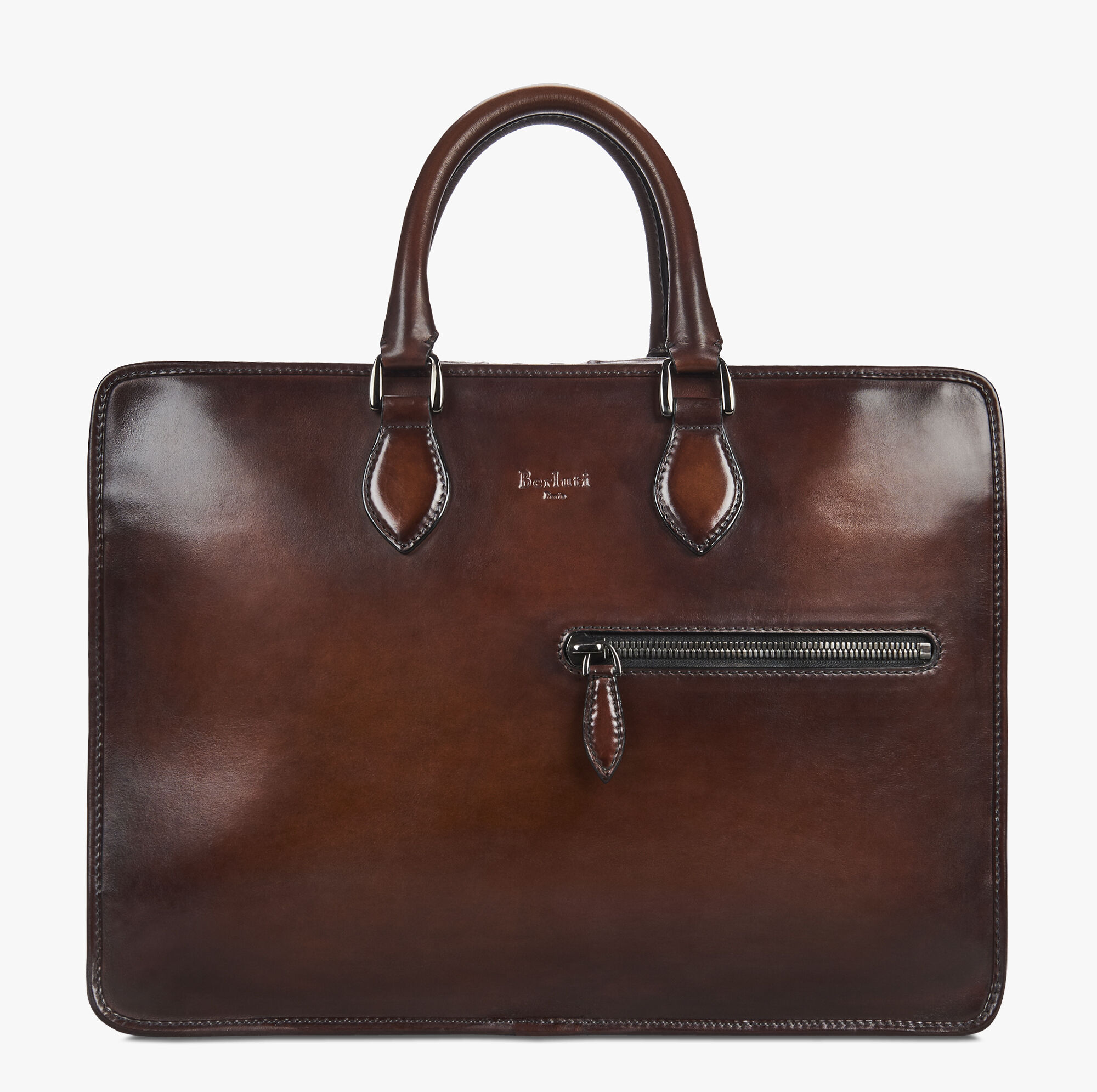 real leather briefcase