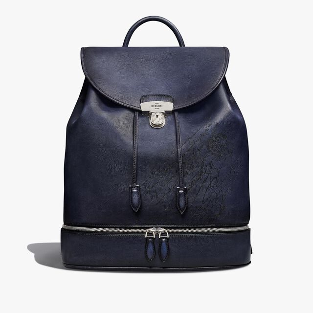 Escape Scritto Leather Backpack, INDIGO DENIM, hi-res 1