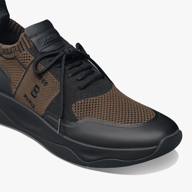 Sneaker Shadow En Maille Et Cuir De Veau Film Gomme, BROWN/BLACK, hi-res 6
