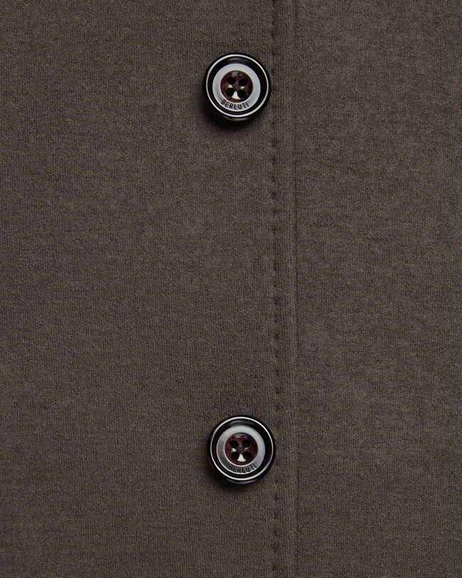 Jersey Jacket with Leather Detail, Chocolate Brown, hi-res