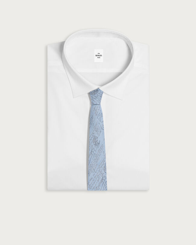 Classic Scritto Pattern Tie, Sky Blue, hi-res