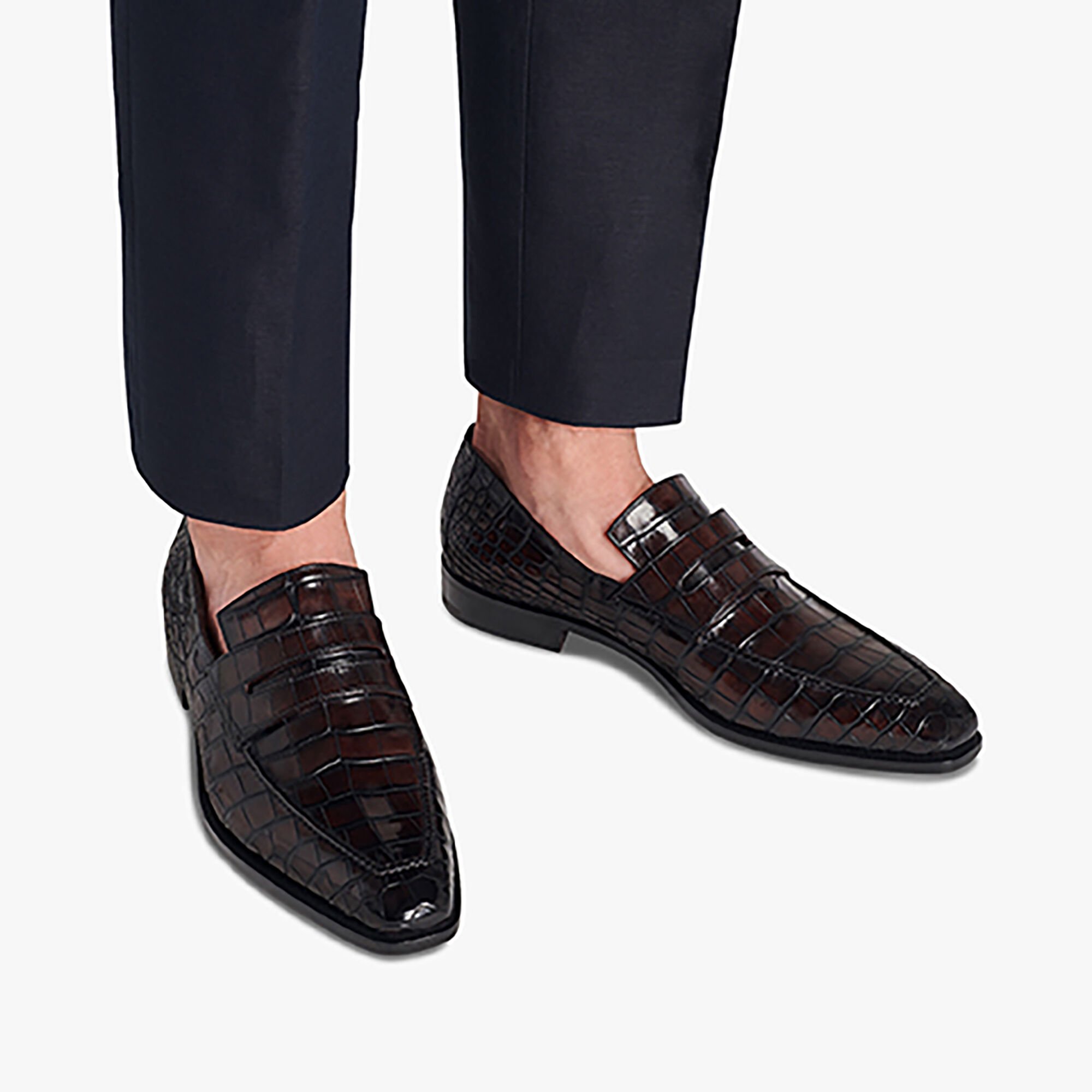 crocodile leather loafers