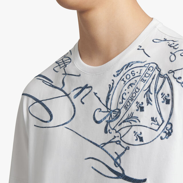 Scritto Embroidered T-Shirt, BLANC OPTIQUE, hi-res 4