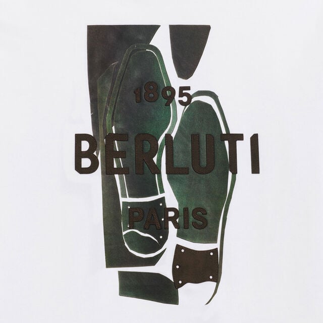 Berluti Artwork T-shirt, OPTIC WHITE/ WOODLAND GREEN, hi-res 4