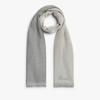 Light Double Face Scarf, SILVER / GRES BEIGE, hi-res