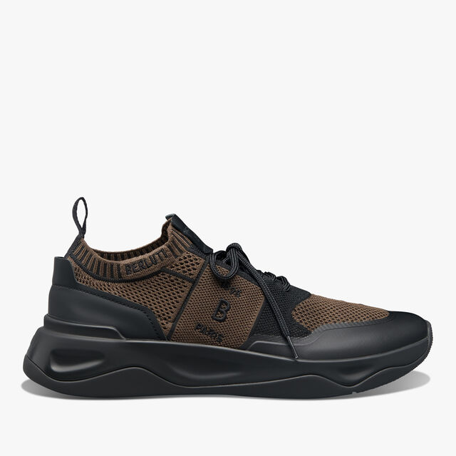 Sneaker Shadow En Maille Et Cuir De Veau Film Gomme, BROWN/BLACK, hi-res 1