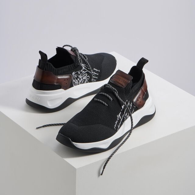 Sneaker Shadow En Maille Et Cuir, BLACK, hi-res 9