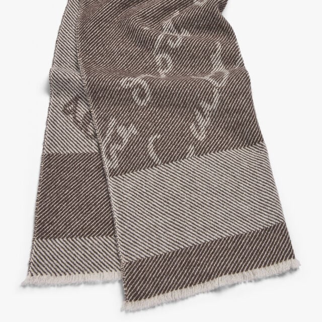 Cashmere Gabardine Scarf, SIGNATURE BROWN, hi-res 3