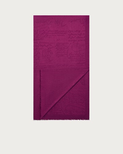 Scritto Pattern Scarf, Purple Fushia, hi-res