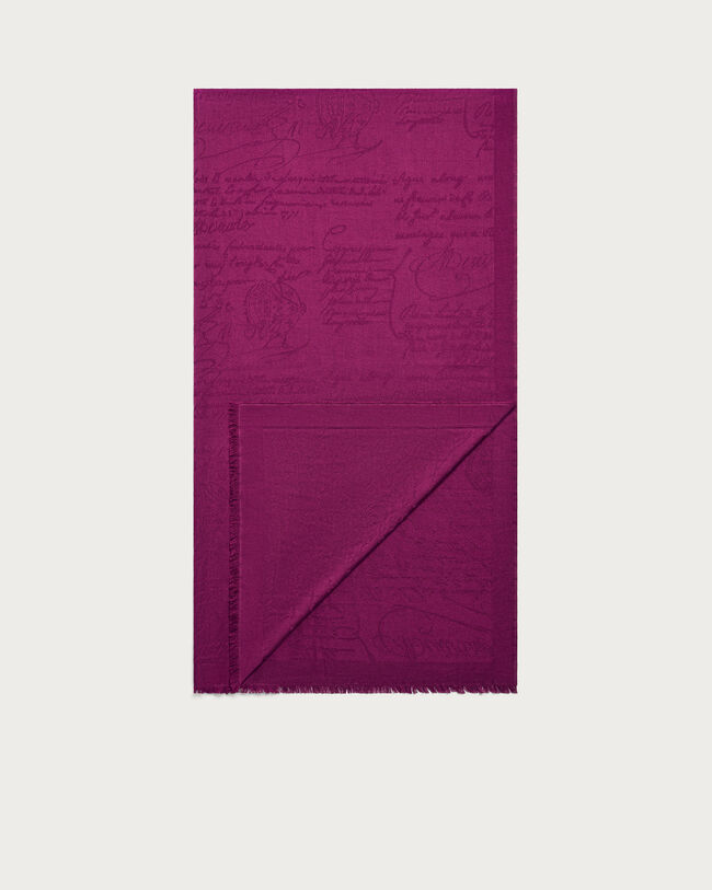 Scritto Pattern Scarf, Purple Fushia, hi-res