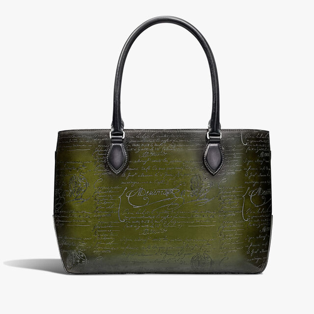 Toujours Mini Gradiant Scritto Leather Tote Bag, NERO GRIGIO + NERO CAVIAR, hi-res 3