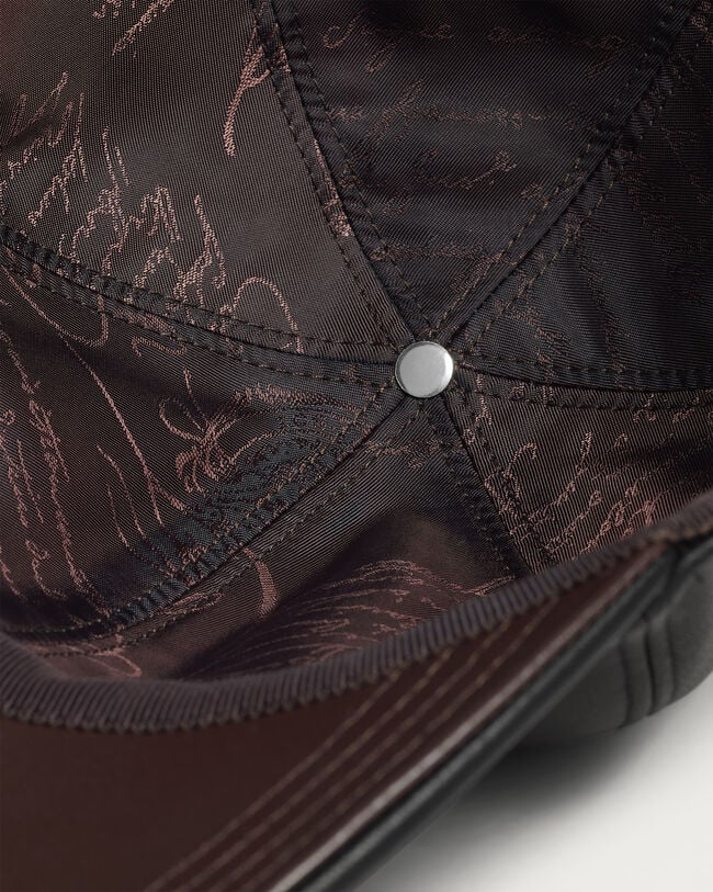 Ultralight Fly Leather Baseball Cap with Leather Detail, Noir, hi-res