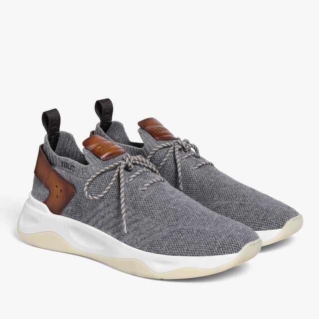 Shadow Cashmere And Lagoon Calf Sneaker, GREY, hi-res 4