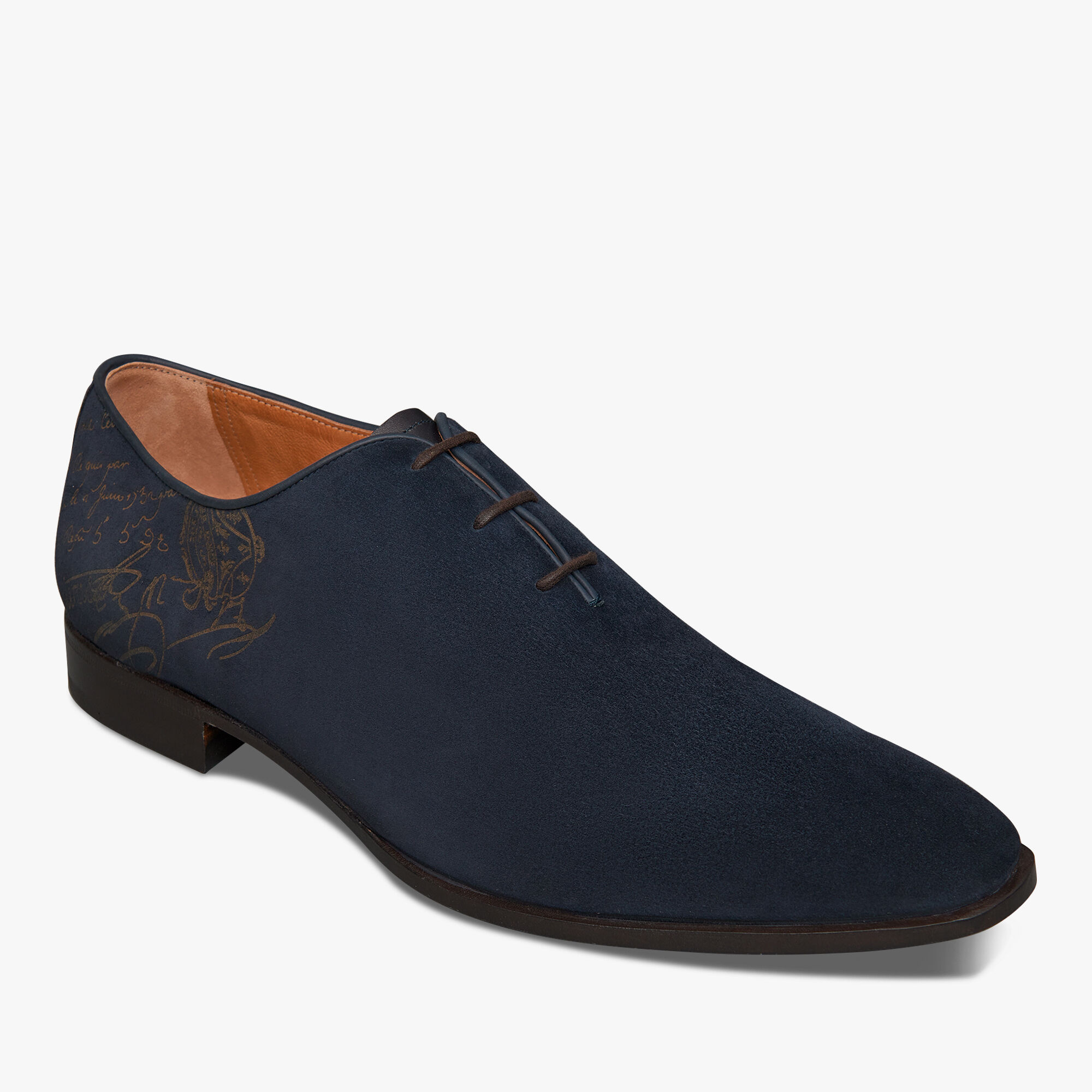 Alessandro Demesure Scritto Camoscio Leather Oxford, NAVY, hi-res 6