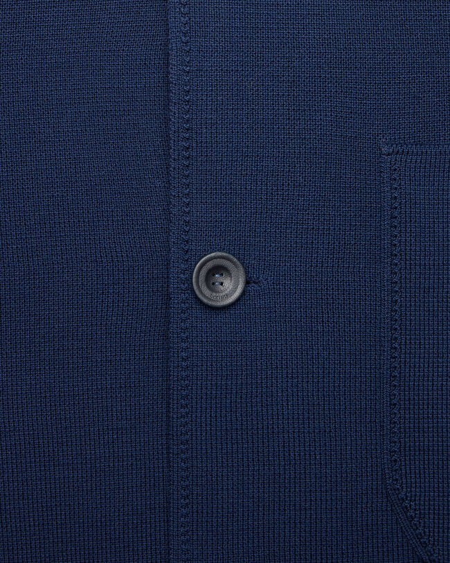 Foresti&egrave;re en Maille Bicolore avec D&eacute;tails en Cuir, Navy & Purple, hi-res