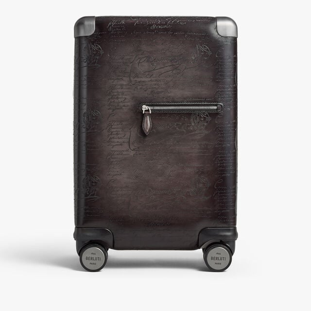Formula 1005 Scritto Leather Rolling Suitcase, NERO GRIGIO, hi-res 1