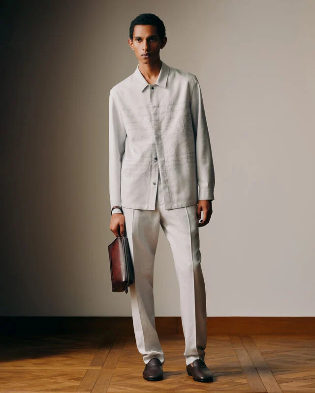 Embroidered Scritto Overshirt