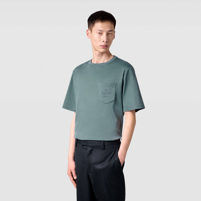 Pocket Logo T-shirt, STONE BLUE, hi-res 2