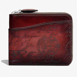 Itauba Square Scritto Leather Zipped Wallet, LIGHT SAINT EMILION, hi-res