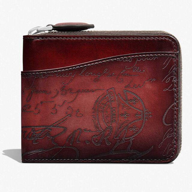 Itauba Square Scritto Leather Zipped Wallet, LIGHT SAINT EMILION, hi-res 1