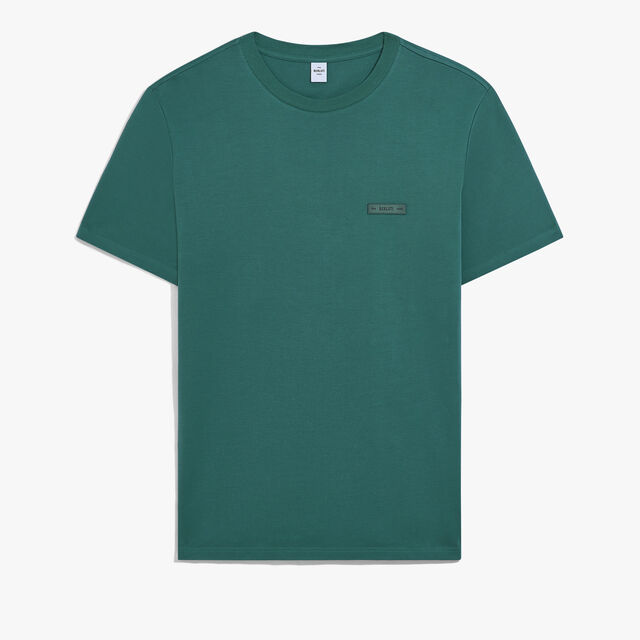 Leather Tab T-Shirt, BLUISH GREEN, hi-res 1