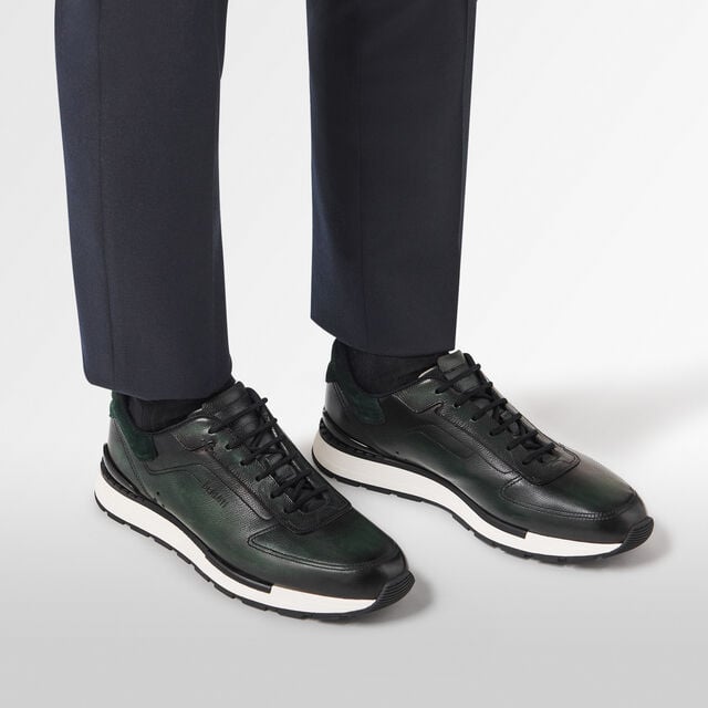 Fast Track Venezia Calf Leather Sneaker, NERO VERDE, hi-res 7