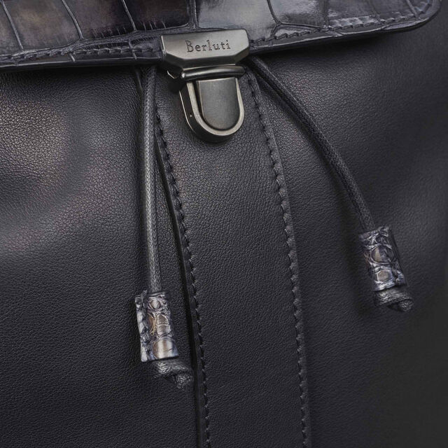 Horizon Mini Alligator Leather Backpack, MEDIUM FLANEL, hi-res 6