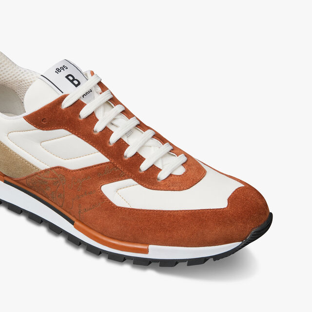 Fast Track Suede Leather And Nylon Sneaker, RUST, hi-res 6