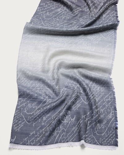 Degrad&eacute; Scritto Pattern Scarf, Purple, hi-res