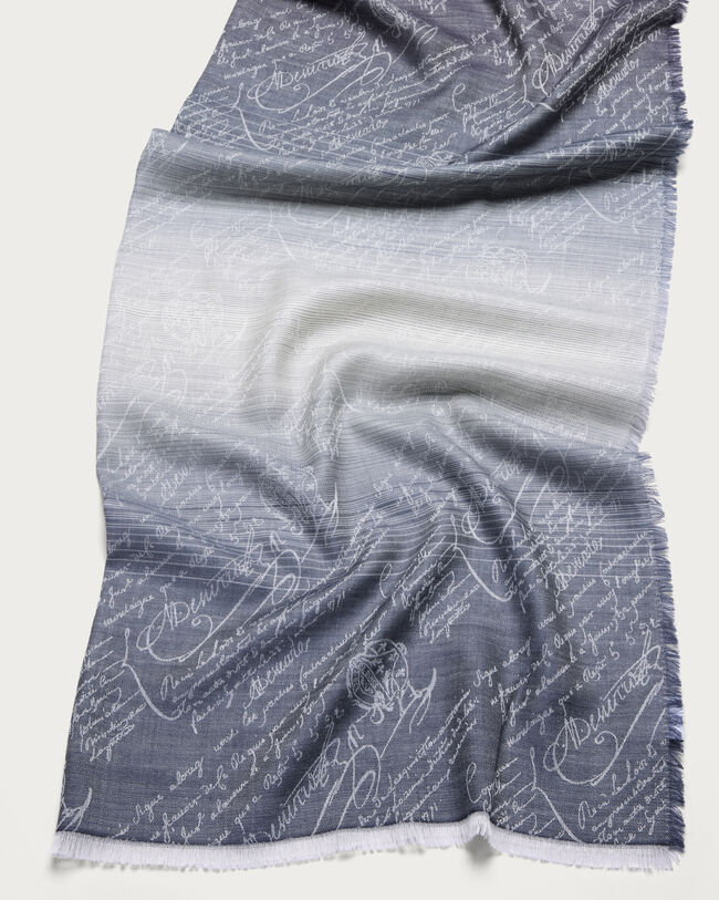 Degrad&eacute; Scritto Pattern Scarf, Purple, hi-res