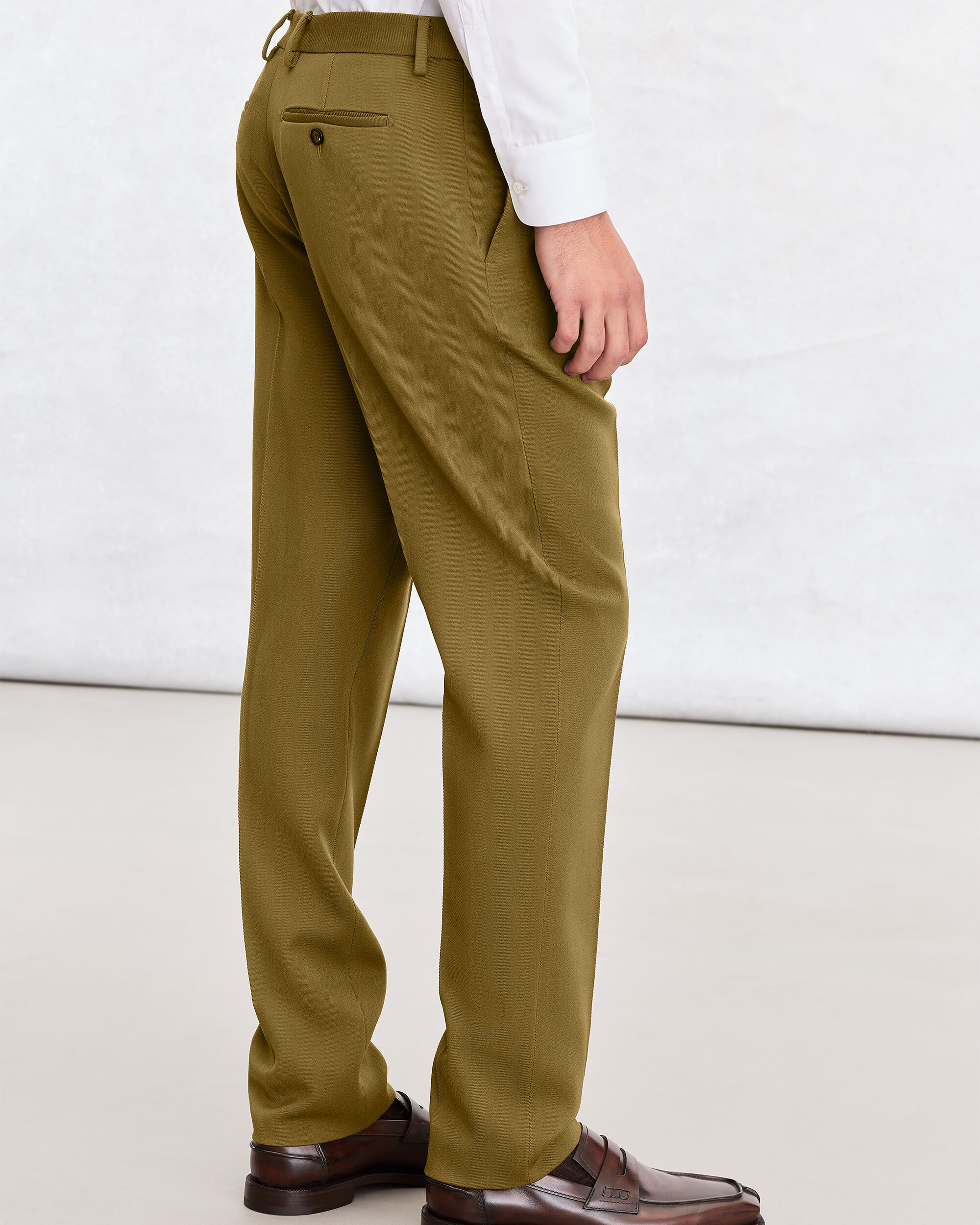 Pantalon Alessandro avec D&eacute;tail en Cuir, Citrus Green, hi-res