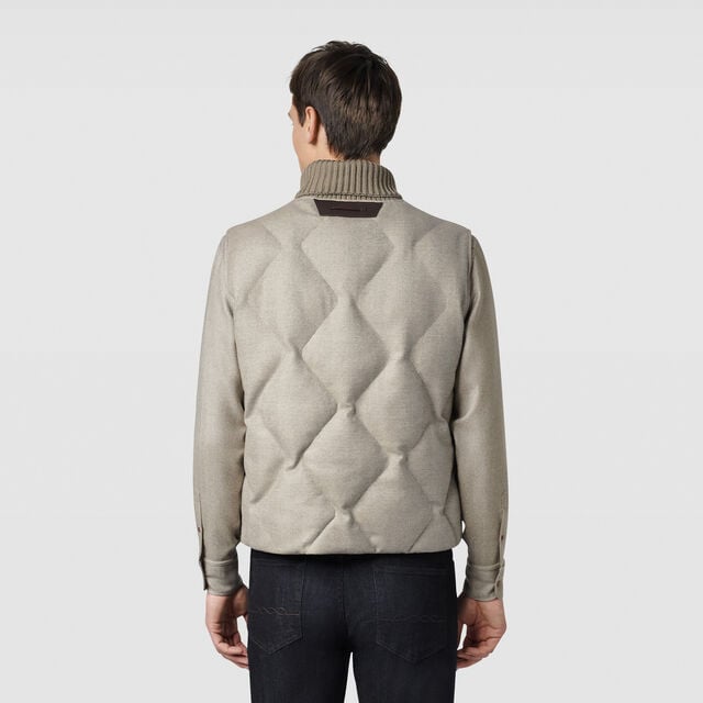 Wool Herringbone Gilet, TAUPE GREY, hi-res 3