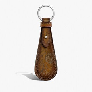 Shoehorn Scritto Leather Key Ring, JUNGLE GREEN, hi-res
