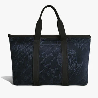 Oversize Tote Sponge Scritto Tote, MARINE, hi-res