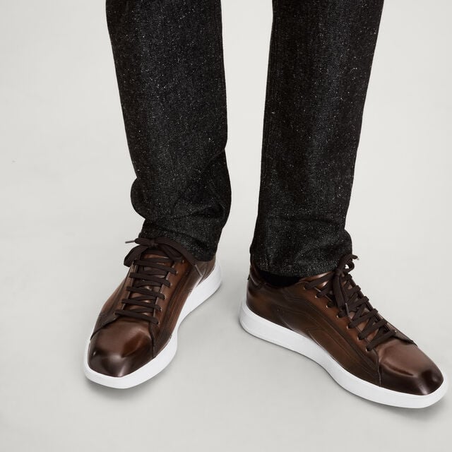 Stellar Venezia Calf Leather Sneaker, MARRONE INTENSO, hi-res 2