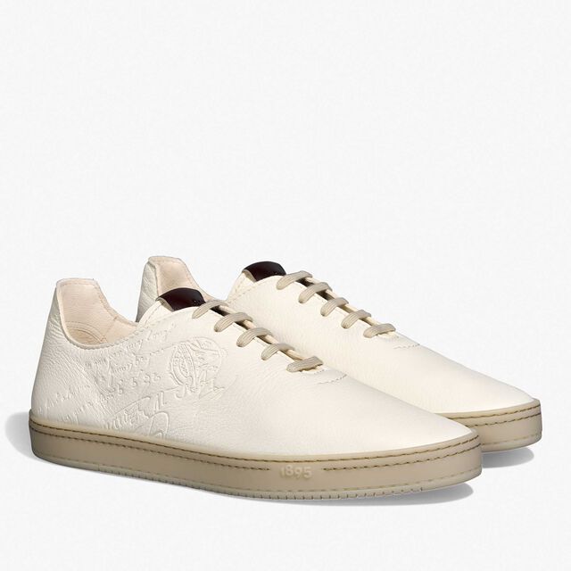 Sneaker Eden En Cuir Scritto, WHITE, hi-res 2