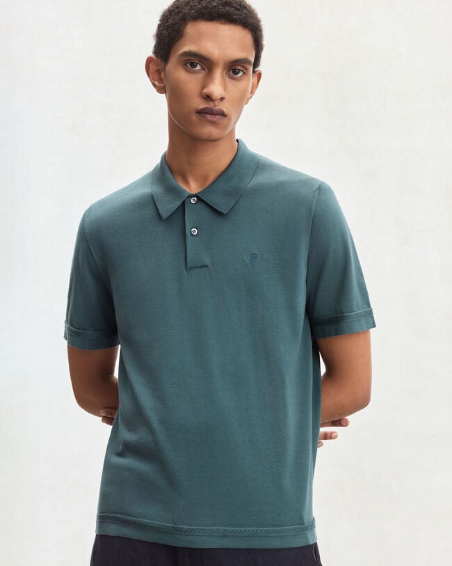 B-Thabor Embroidery Polo, Green Smoke, hi-res