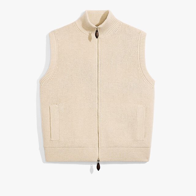 Cotes Perlees Wool Bodywarmer, ECRU, hi-res 1