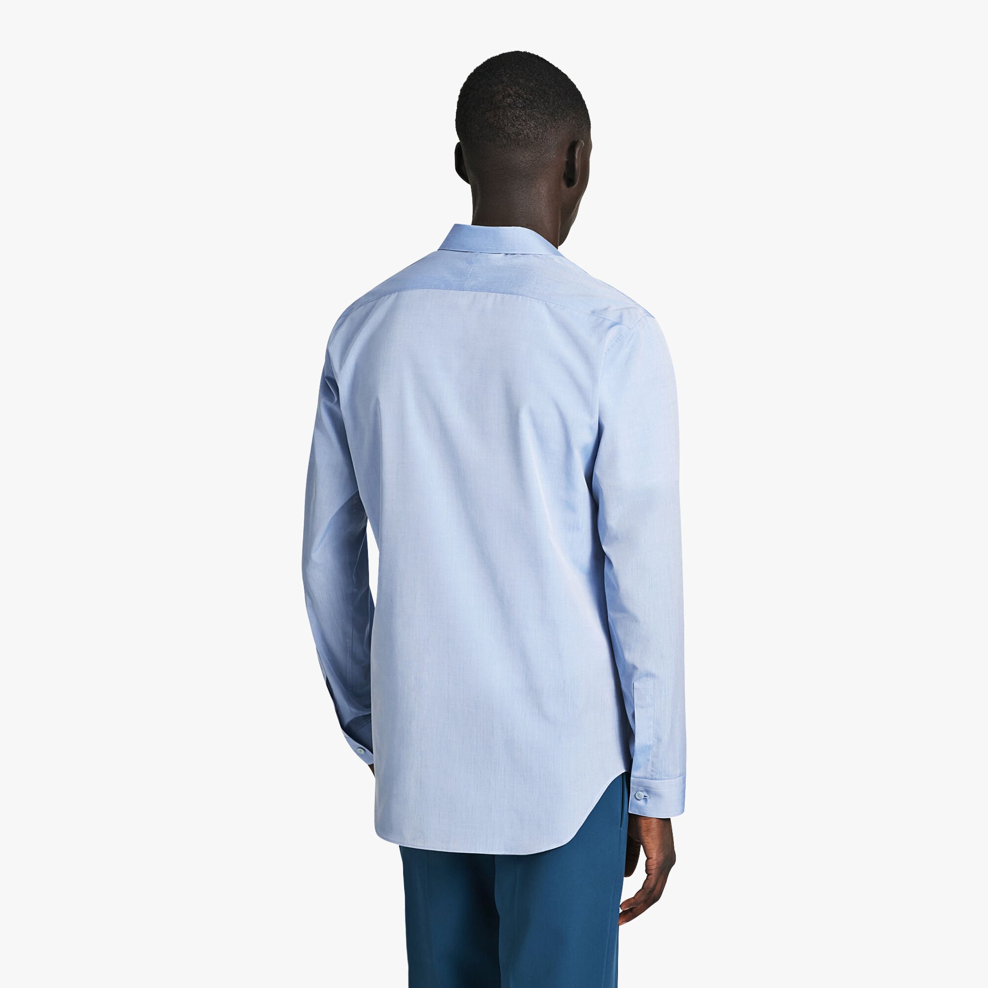Chambray Shirt With Embroidered Scritto 