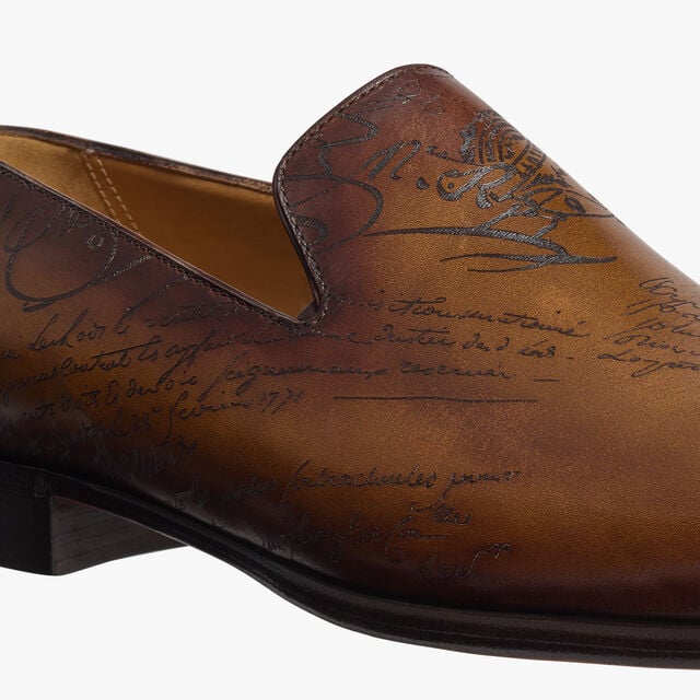Cursive Galet Scritto Leather Loafer, TOBACCO BIS, hi-res 9