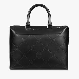 On Time Leather Briefcase, BLACK, hi-res