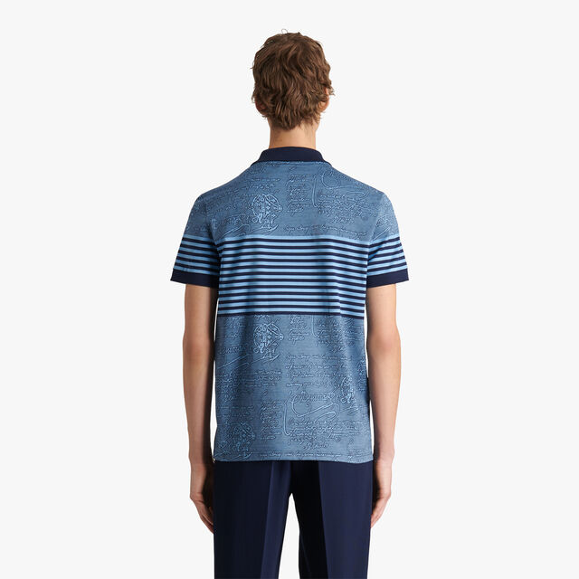 Striped Scritto Polo Shirt, BLUE MAJORELLE, hi-res