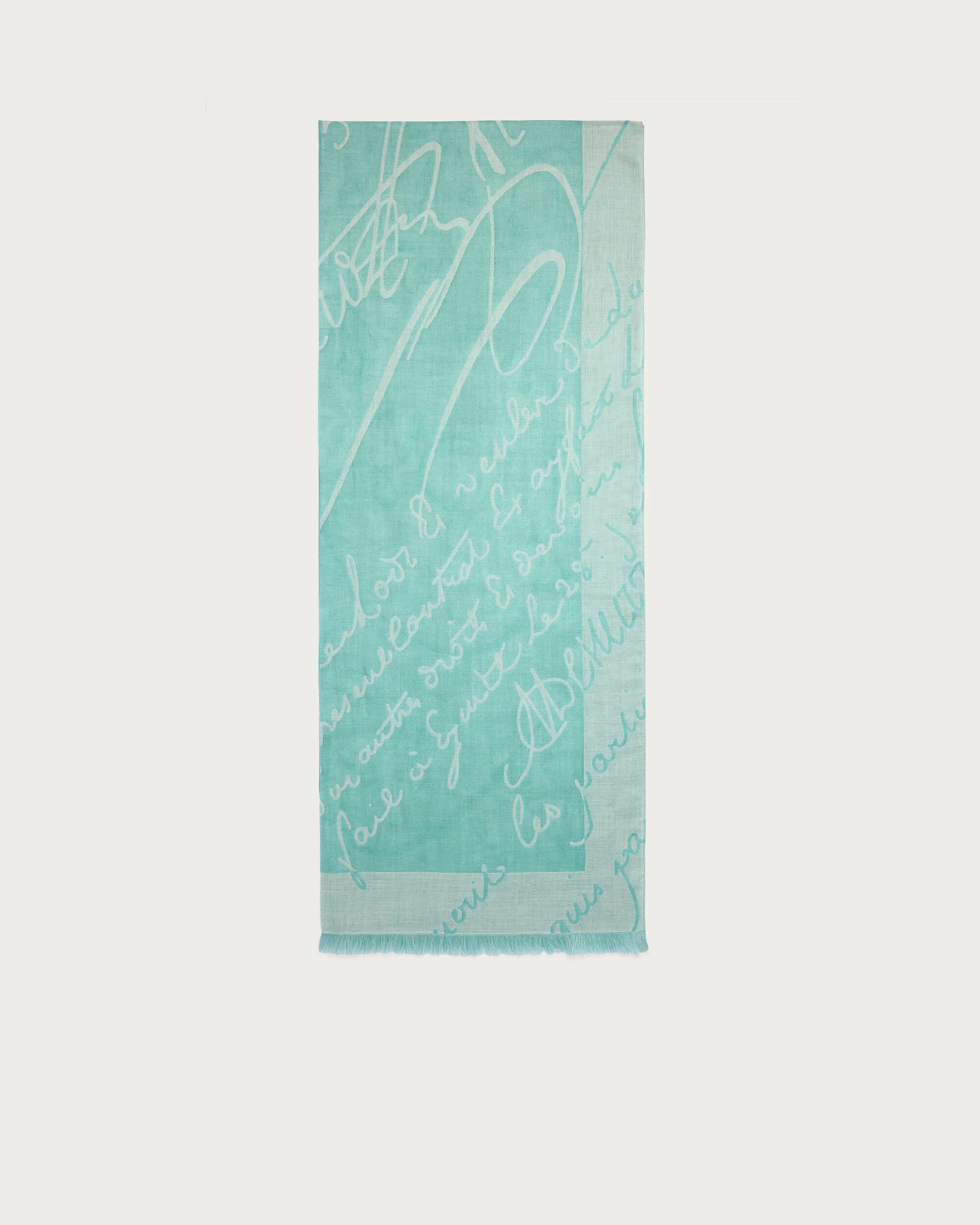 Giant Scritto Pattern Scarf, Aquamarine, hi-res